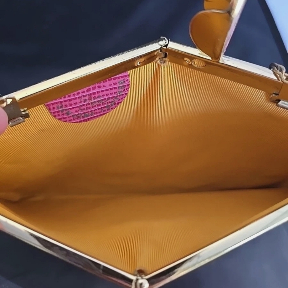 Carrie Bradshaw's Vtg Pink Clutch By Etra - Picture 4 of 15
